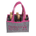 OOTB Graue Filztasche mit 6 Fächern für 6 Flaschen