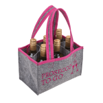 OOTB Graue Filztasche mit 6 Fächern für 6 Flaschen