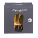 OOTB Schwarzer Glas-Teelichthalter Infinity candle