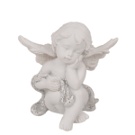 OOTB Sitzender Engel mit Kristallherz ca. 5 cm
