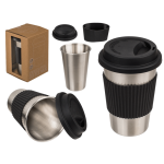 OOTB Edelstahl Kaffeebecher mit Silikonbanderole &