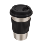 OOTB Edelstahl Kaffeebecher mit Silikonbanderole &