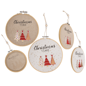 OOTB Runder Holzrahmen mit Jutebezug Christmas Time