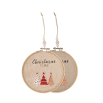 OOTB Runder Holzrahmen mit Jutebezug Christmas Time