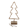 Metall-Tanne mit Jute umwickelt & LED auf Holz-Standfuss, 16 x 35 cm
