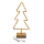 Metall-Tanne mit Jute umwickelt & LED auf Holz-Standfuss, 16 x 35 cm