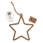OOTB Metall-Stern mit Jute umwickelt & LED zum...