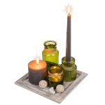 OOTB Weiß/naturfarbener Holz-Teller