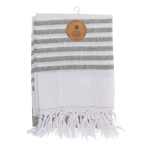 OOTB Weiß/grünes Fouta-Hamamtuch (für Sauna & Strand)