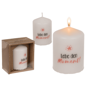 OOTB Stumpenkerze Lebe den Moment