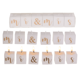 OOTB Kerzenblock mit Schrift Mr. & Mrs.