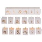 OOTB Kerzenblock mit Schrift Mr. & Mrs.