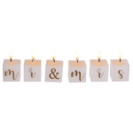 OOTB Kerzenblock mit Schrift Mr. & Mrs.
