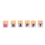 OOTB Kerzenblock mit Schrift Happy 60 Birthday