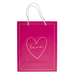 OOTB Weiß/pinke Papier-Geschenktüte Love