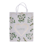 OOTB Weiß/grüne Papier-Geschenktüte Love