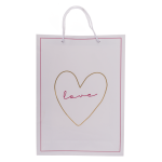 OOTB Weiß/pinke Papier-Geschenktüte Love