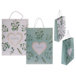 OOTB Weiß/grüne Papier-Geschenktüte Love