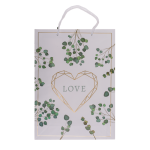 OOTB Weiß/grüne Papier-Geschenktüte Love