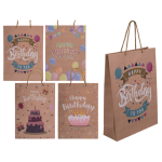 OOTB Braune Papier-Geschenktüte Happy Birthday