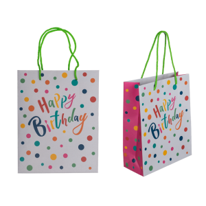 OOTB Hellgraue Papier-Geschenktüte Happy Birthday