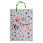 OOTB Hellgraue Papier-Geschenktüte Happy