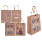 OOTB Braune Papier-Geschenktüte Happy Birthday