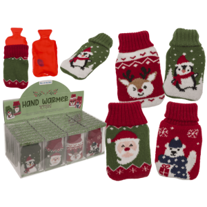 OOTB Handwärmer Wärmflasche mit Stricküberzug X-MAS