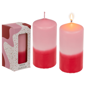 OOTB Stumpenkerze mit Farbverlauf rosa/rot