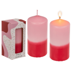 OOTB Stumpenkerze mit Farbverlauf rosa/rot