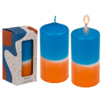 OOTB Stumpenkerze mit Farbverlauf orange/blau