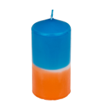 OOTB Stumpenkerze mit Farbverlauf orange/blau