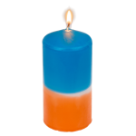 OOTB Stumpenkerze mit Farbverlauf orange/blau