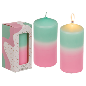 OOTB Stumpenkerze mit Farbverlauf rosa/mint