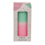 OOTB Stumpenkerze mit Farbverlauf rosa/mint