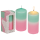 OOTB Stumpenkerze mit Farbverlauf rosa/mint