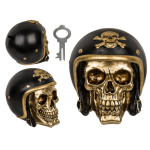 OOTB Spardose mit Schloss Totenkopf mit Motorradhelm