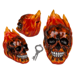 OOTB Spardose mit Schloss Totenkopf mit Feuer
