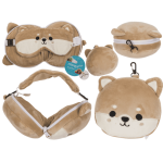Kinder Plüsch-Reisekissen mit Augenmaske, Shiba Inu...