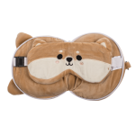 Kinder Plüsch-Reisekissen mit Augenmaske, Shiba Inu ca. 14 x 15 x 9 cm