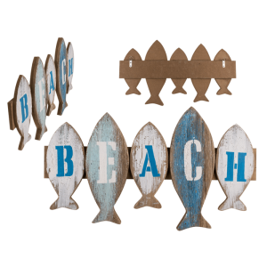 OOTB Holz-Schild mit Fischen Beach