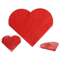 Rote Papier-Servietten in Herzform,