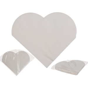 OOTB Weiße Papier-Servietten in Herzform
