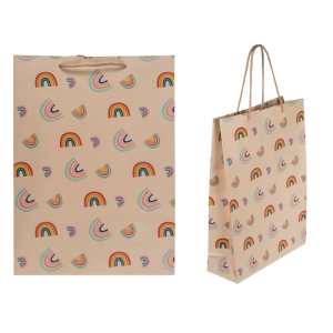 OOTB Cremefarbene Papier-Geschenktüte Rainbows