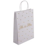 OOTB Weiße Papier- Geschenktüte Mr & Mrs mit goldenen