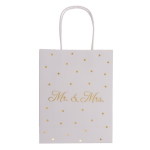 OOTB Weiße Papier-Geschenktüte Mr & Mrs mit goldenen