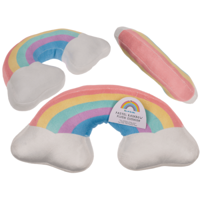 OOTB Plüsch-Regenbogenkissen Pastell