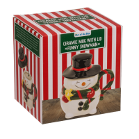 Becher, Funny Snowman, mit Deckel,