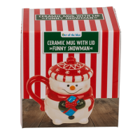 Becher, Funny Snowman, mit Deckel,
