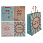 OOTB Papier-Geschenktüte Retro Christmas